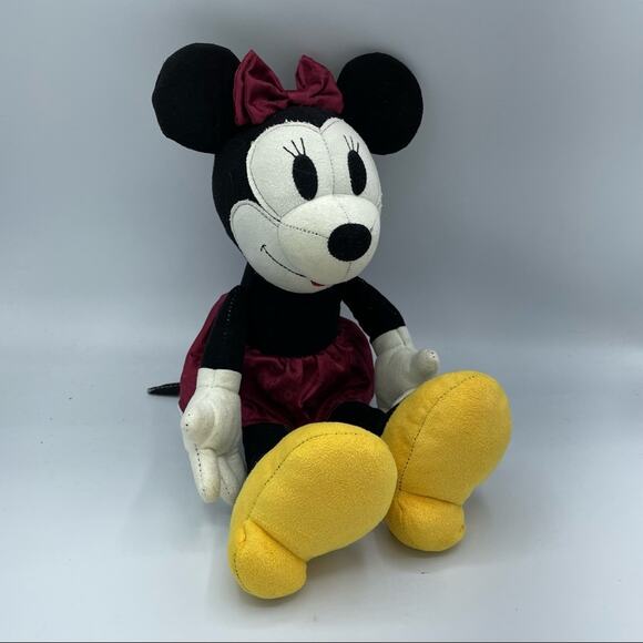 Disney Store Minnie Mouse Vintage Retro Style Stuffed Plush Small - Picture 1 of 7